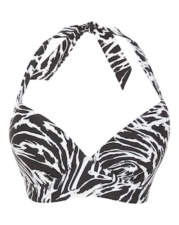 Marble Mix And Match Non Wired Padded Halter Neck Bikini Top