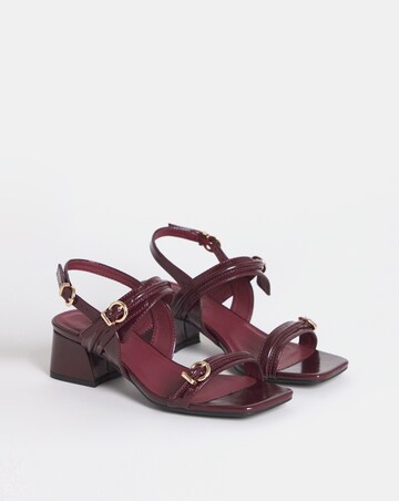 Jordin Two Strap Buckle Detail Heeled Sandals - Wide Fit (E)
