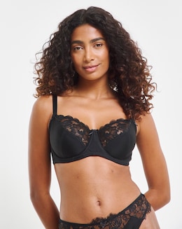 Pretty Secrets Ivy Lace Basic  Balcony Bra B-F- Black