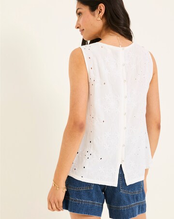 Fatface Frill Embroidery Top