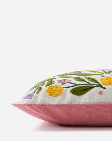 Callie Embroidered Floral Cushion