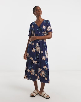 Easy Printed Button Through Dress