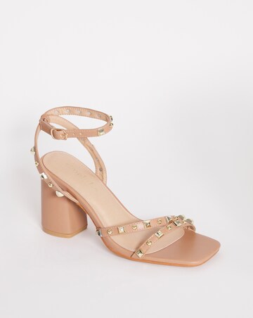 Lugo Asymmetric Stud Heeled Sandals - Extra Wide Fit (EEE)
