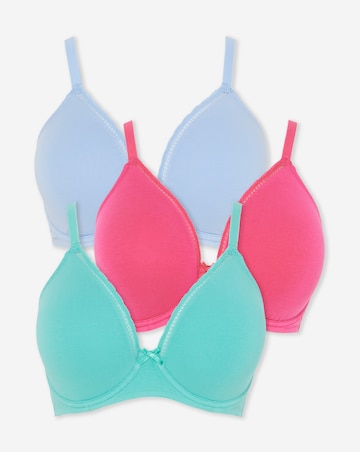 Pretty Secrets (3 Pack) Claire Cotton Moulded Full Cup Wired Bras (B-E)