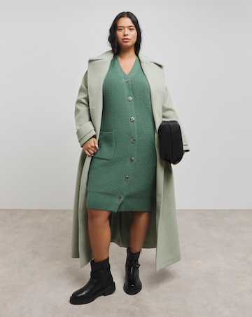Green Cardigan Knitted Dress
