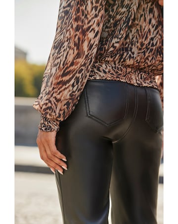 Sosandar Faux Leather Bootcut Trouser