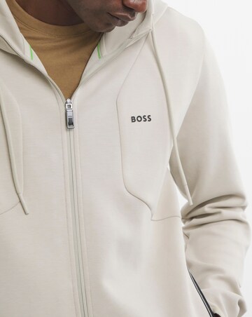 BOSS Full Zip Light Beige Hoody