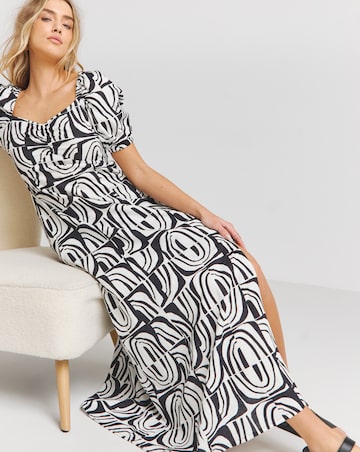 Simply Be Ruched Front Linen Mix Maxi Dress