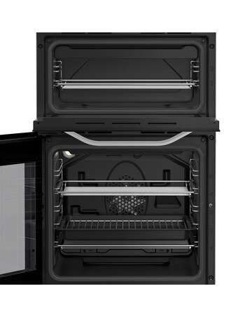 Hotpoint HDE5VDCW 50cm Electric Double Cooker with Ceramic Hob - White