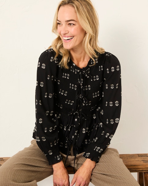 FatFace Kiki Metallic Blouse