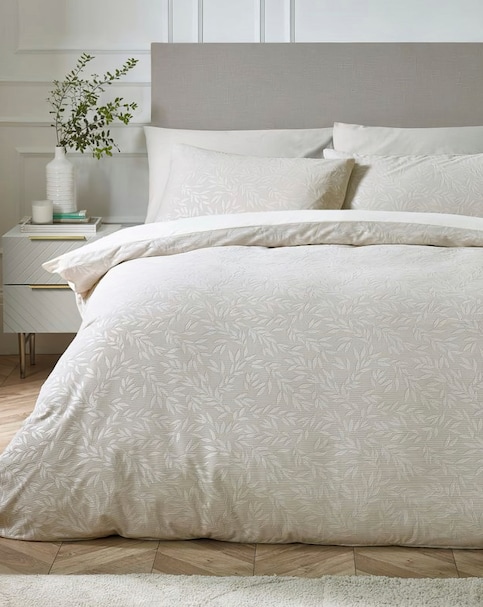 Catherine Lansfield Corded Leaves Duvet Set