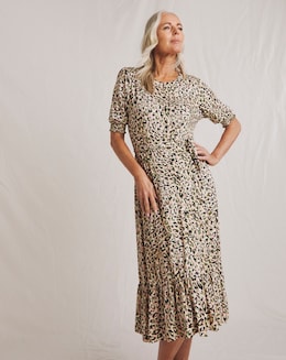 Julipa Button Front Dress with Shirring