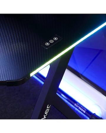 X Rocker Lumio Compact Gaming Desk with 3-Sided App-Controlled LED Lighting