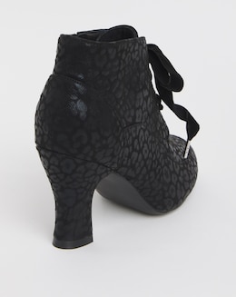Joe Browns Black Satin Lace Up Bootie- Standard Fit (D)