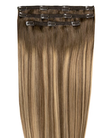 Beauty Works Deluxe Clip in 18inch Hair Extensions - Mocha Melt