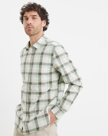 Long Sleeve Linen Check Shirt