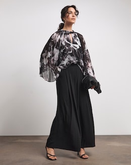 Joanna Hope Keyhole Pleated Blouse