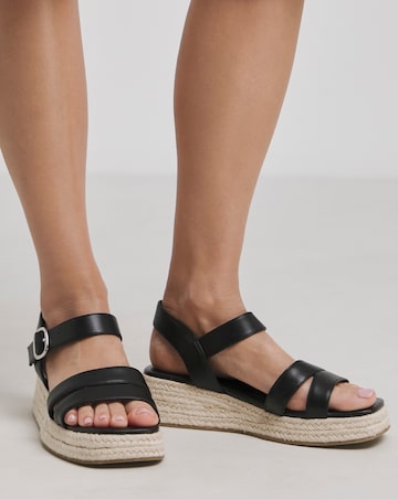 Simply Be Carnelian Two Part Espadrille Flatform Sandals - Extra Wide Fit (EEE)