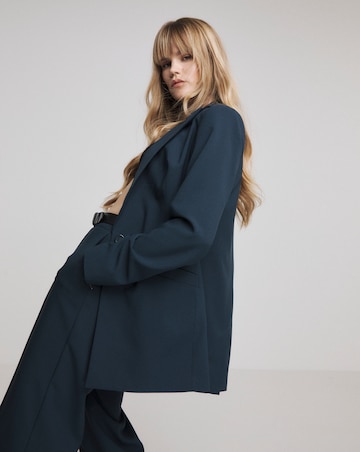 Navy Relaxed Single Breasted Blazer