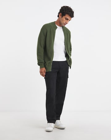 Fisherman Knitted Zip Through Cardigan