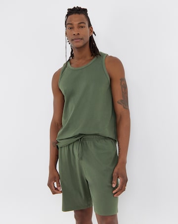 Vest And Short Pyjama Set- Khaki