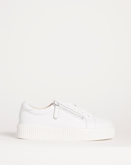 Talulah Leather Side Zip Trainers - Wide Fit (E)
