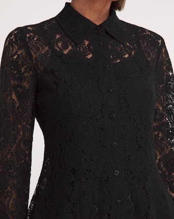 Whistles Lucy Seam Detail Lace Shirt