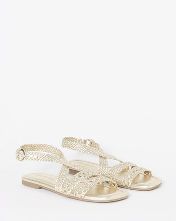 Gia Leather Woven Multi Strap Sandals - Extra Wide Fit (EEE)