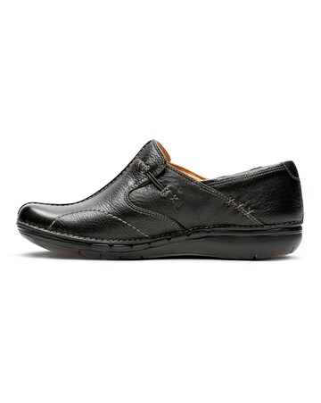 Clarks Un Loop Button Slip On Shoes Wide Fit