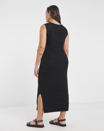 Simply Be Black Crochet Midi Dress