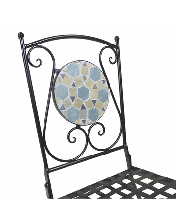 Charles Bentley Mosaic 4 Seater Dining Set - Blue