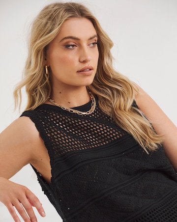 Simply Be Black Crochet Midaxi Dress