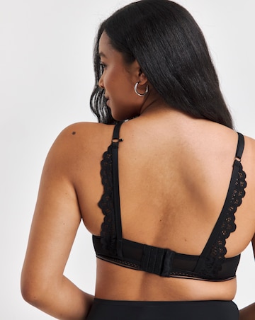 Figleaves Harper Geometric Lace Bralette D-G -Black