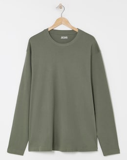 Relaxed Fit Interlock T-Shirt- Khaki