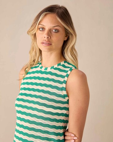 Ro&Zo Green Stripe Column Knit Dress