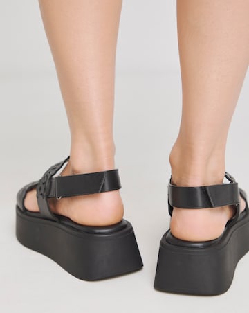 Simply Be Crystal Laser Cut Strap Flatform Sandals - Extra Wide Fit (EEE)