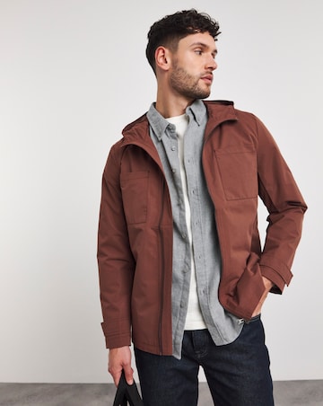 Brown Hooded Zip Up Jacket