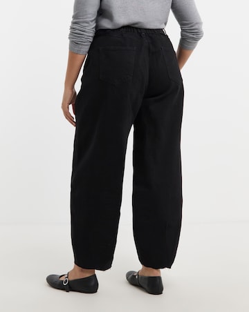Simply Be Black Barrel Leg Jean