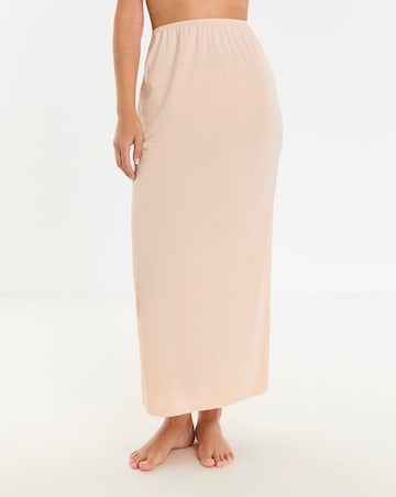 Pretty Secrets (2 Pack) Maxi Waist Slips Length 34in Black/Almond