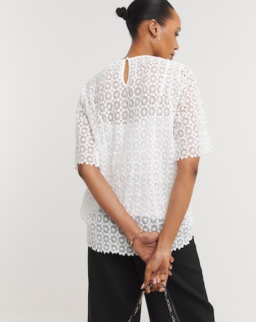 Short Sleeve Lace Top With Cami