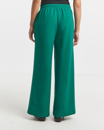 Forest Green Drawcord Waist Relaxed Wide Leg Trousers