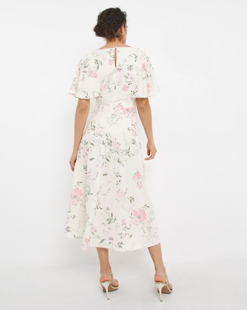 Joanna Hope Floral Angel Sleeve Midi Dress