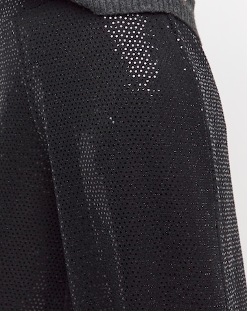 Black Sequin Stretch Pull On Palazzo Trousers
