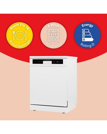 Russell Hobbs RH60DW00D2W Full Size Dishwasher - 14 Place Settings - White