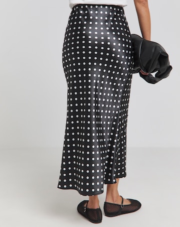 Simply Be Polka Dot Satin Midaxi Skirt