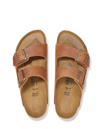 Birkenstock Classic Suede Leather Arizona Sandals - Cognac