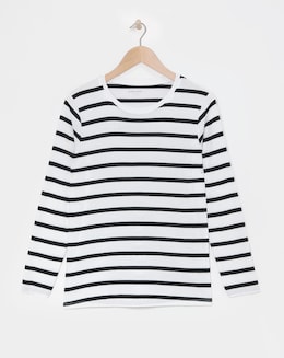Stripe Crew Neck Long Sleeve T-Shirt