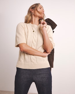 Anthology Cable Knit Short Sleeve Jumper