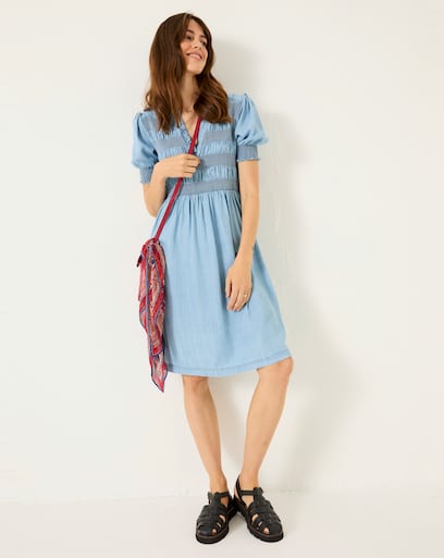 fatface denim dress Maria Blue Denim Midi Dress
