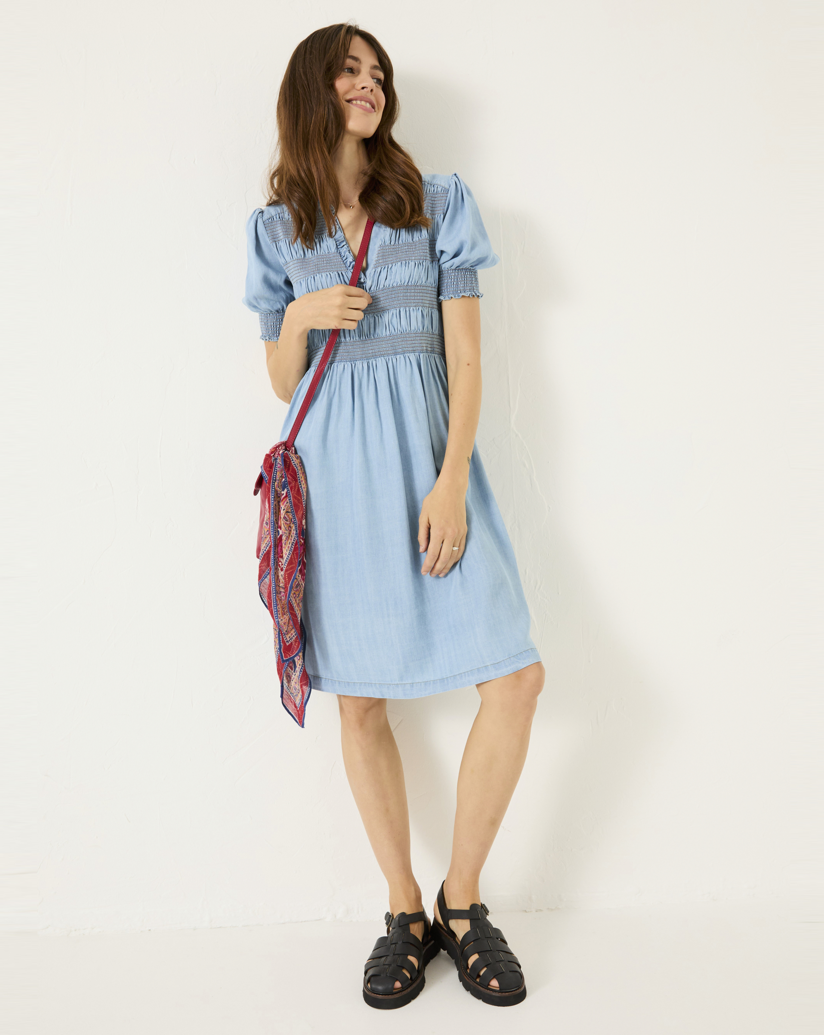 fatface denim dress Maria Blue Denim Midi Dress